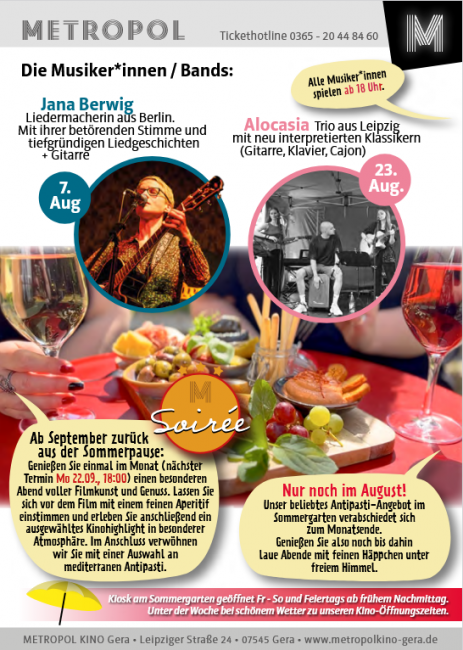 Sommergarten Musik Programm